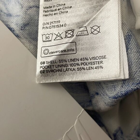 Tropical Print Paperbag High Waist Linen Blend Shorts 4 - Picture 8 of 12